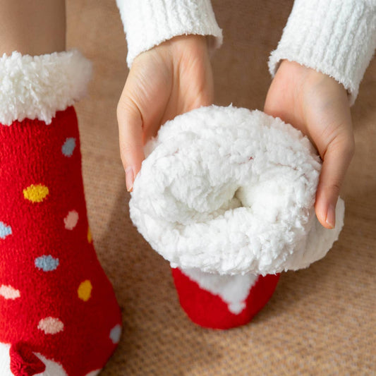 CHRISTMAS STOCKINGS FUZZY INDOOR SLIPPER SHOES