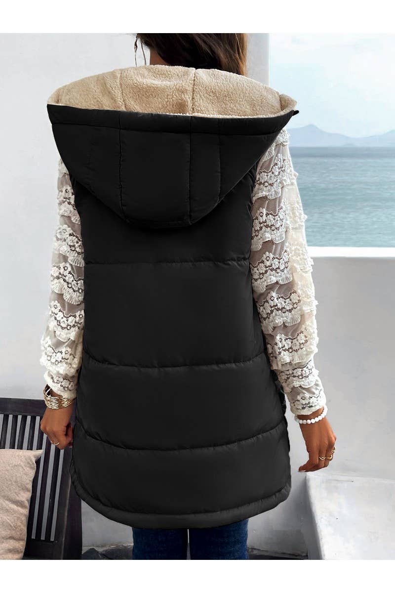 CWOJA0937_Zip Up Jacket Double Sided Warm Cardigan Vest