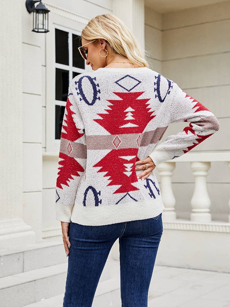 Christmas long-sleeved sweater for women
