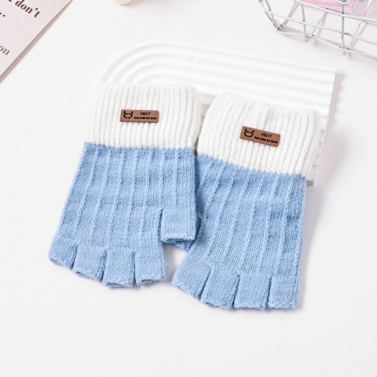 CWAG0277_HALF FINGER THICKENED KNITTED WARM GLOVES