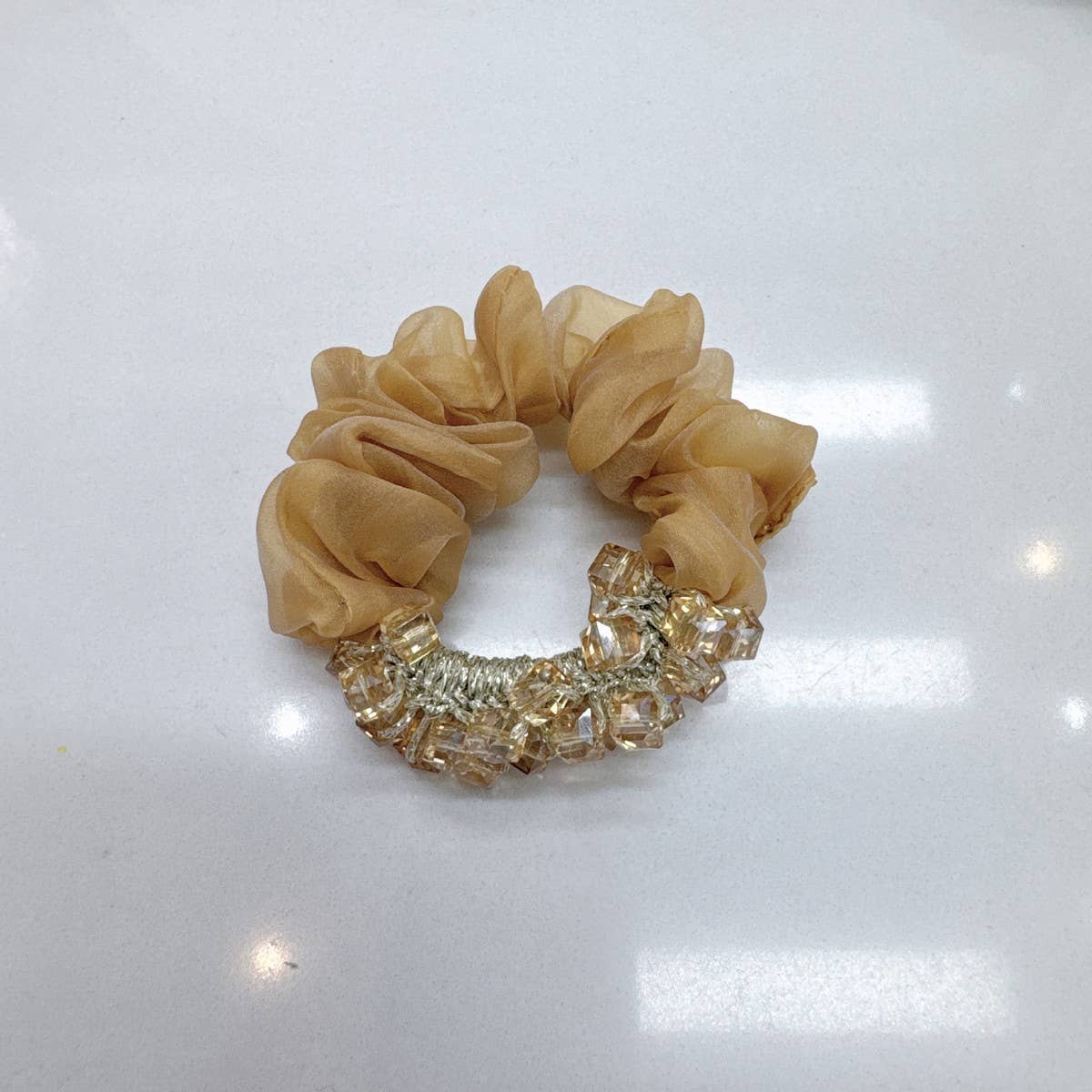 Elegant Square Crystal Scrunchie Cute Hair Tie