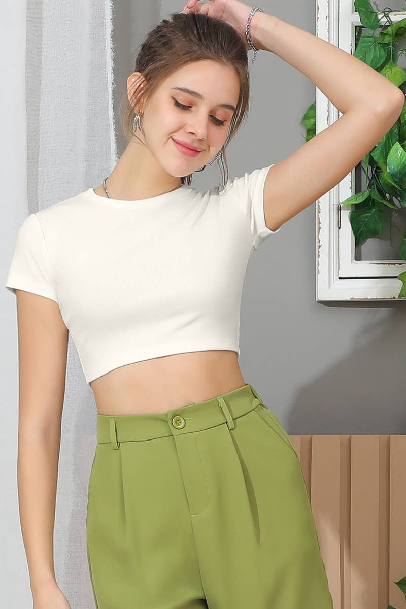 CWTTS654-P_ROUND CREW NECK SHORT SLEEVE CROP TOP