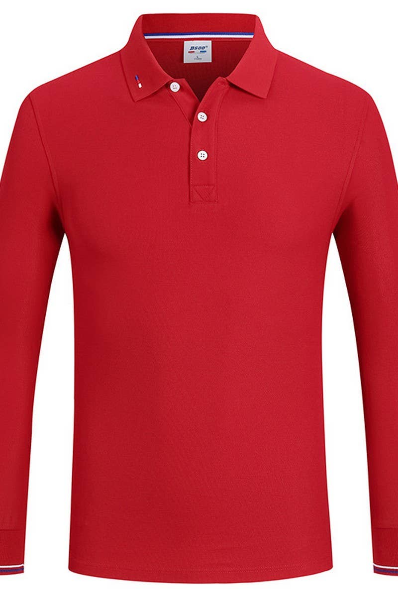 CWTBLL00670_CUSTOM SOLID COLOR LONG SLEEVE POLO SHIRTS