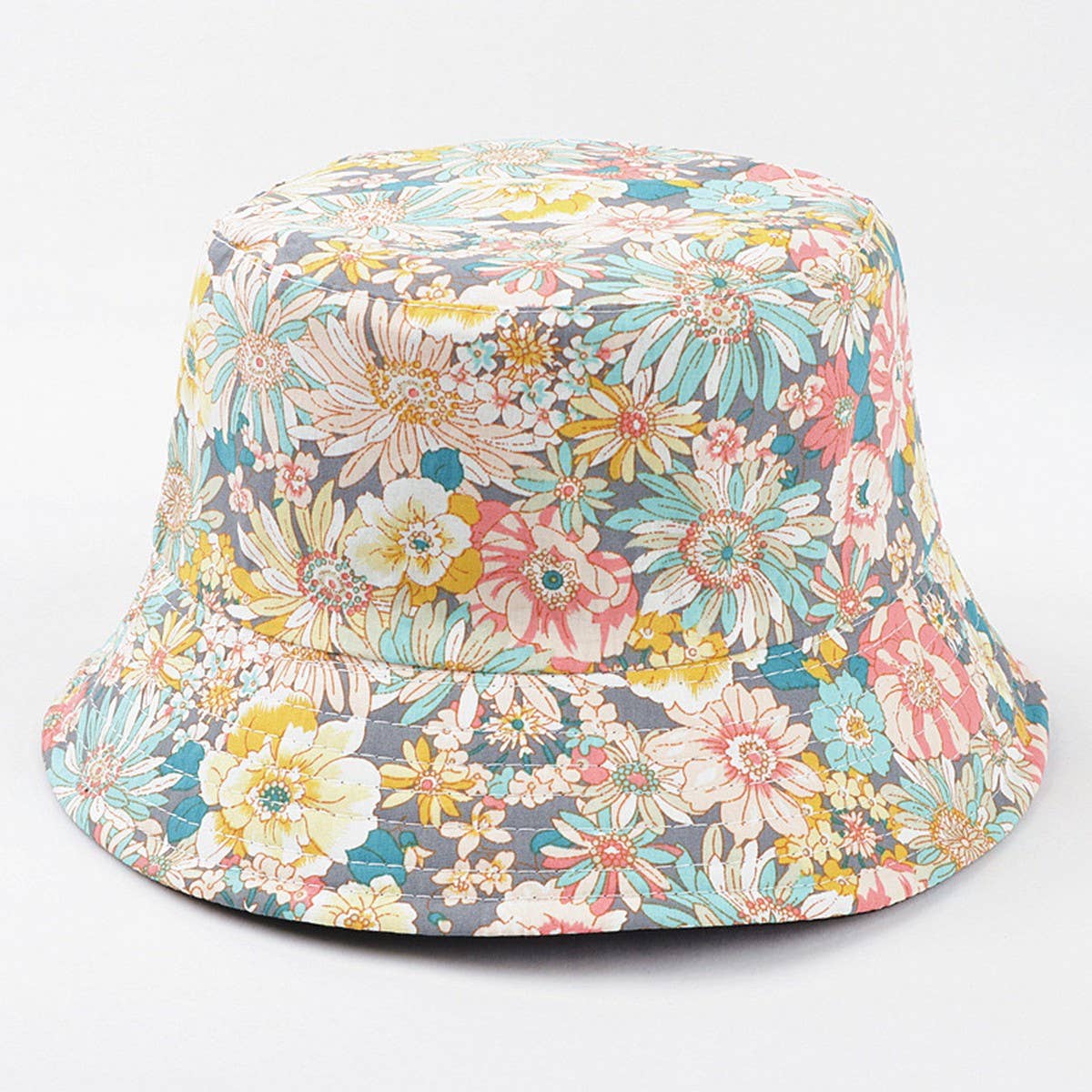 CWAH1507_FLORAL DESIGN REVERSIBLE COTTON BUCKET HAT
