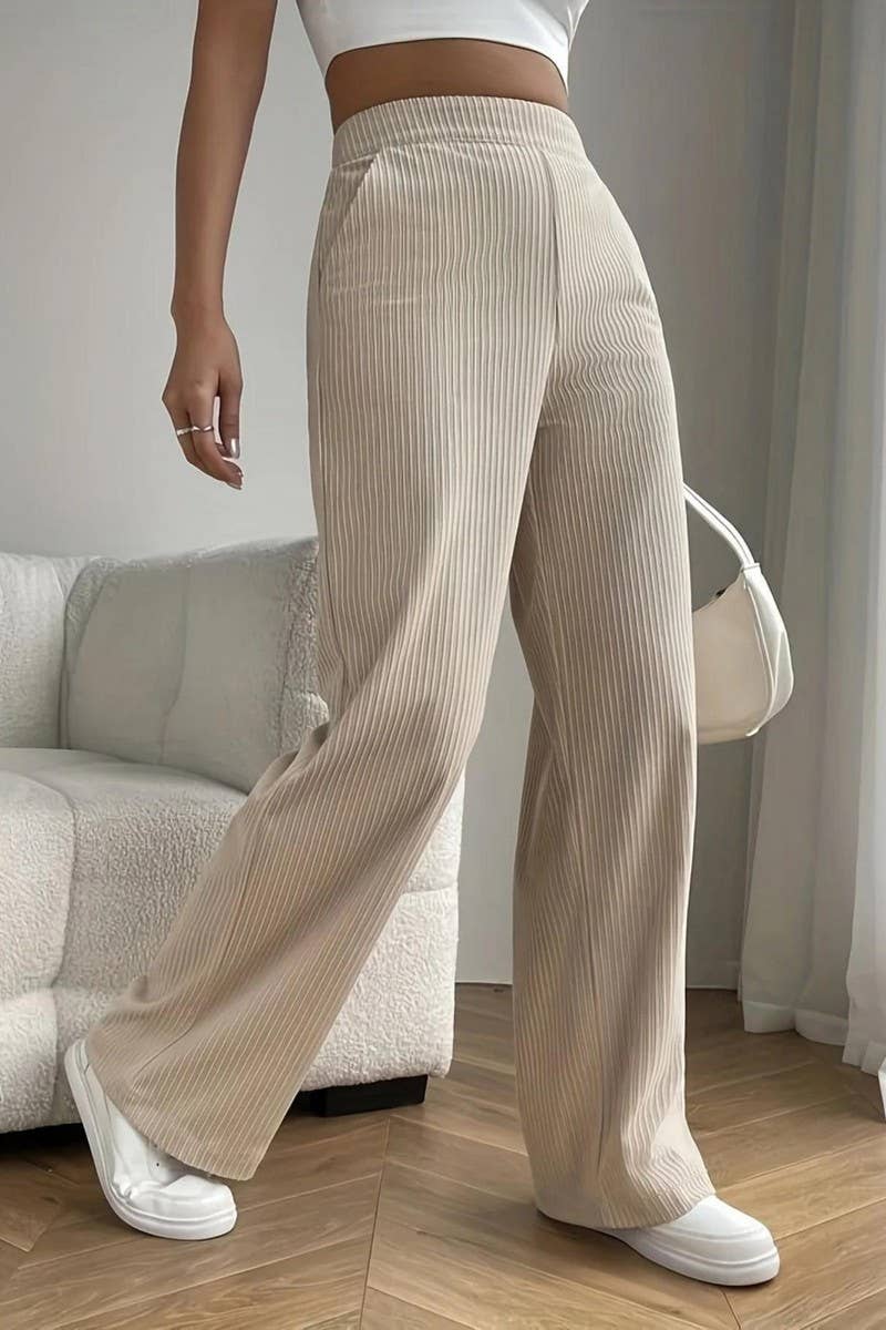 CWBLP1814_HIGH WAIST LOOSE DRAPE CASUAL STRAIGHT PANTS
