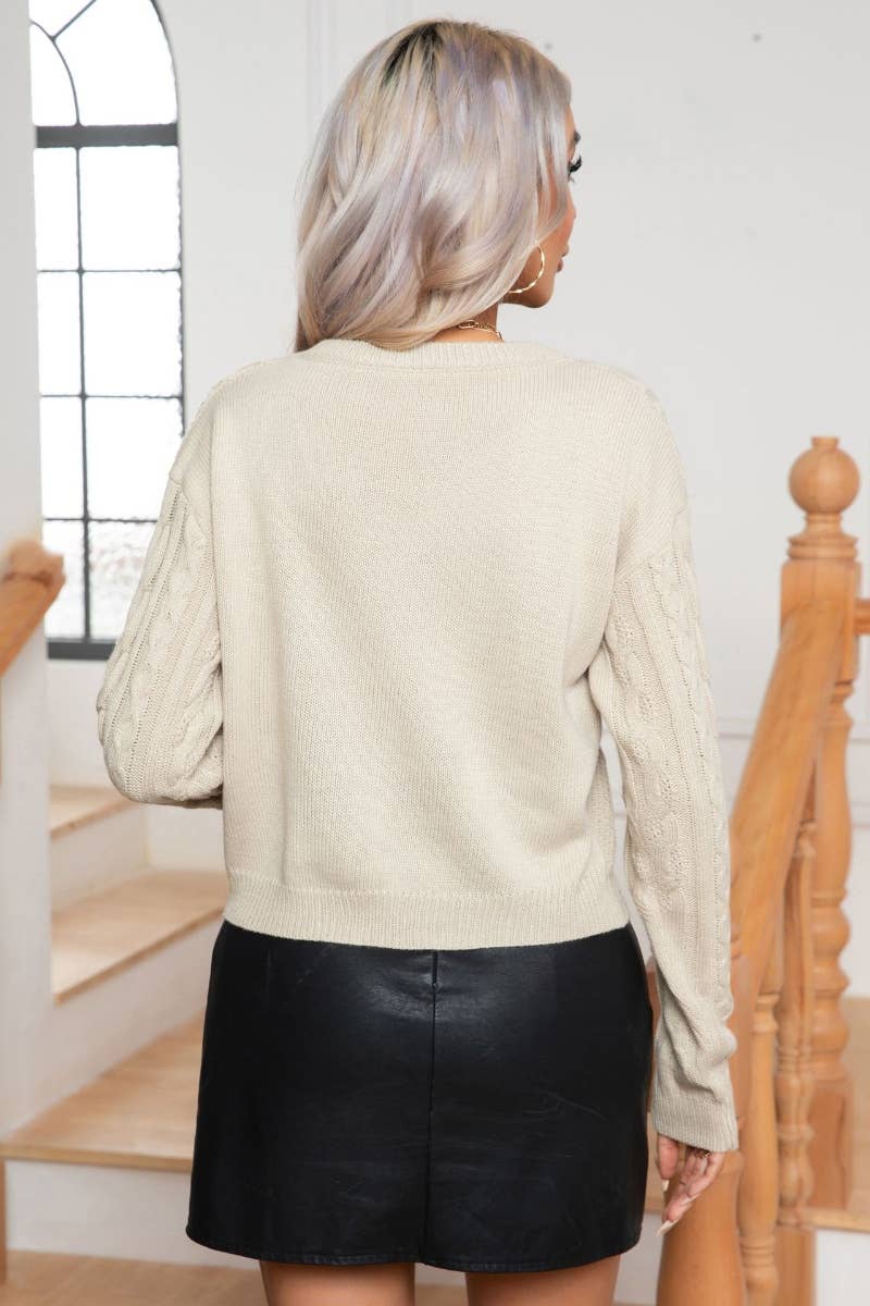 CWOSWL6377_WINTER VINTAGE CREW-NECK LONG-SLEEVED SWEATER