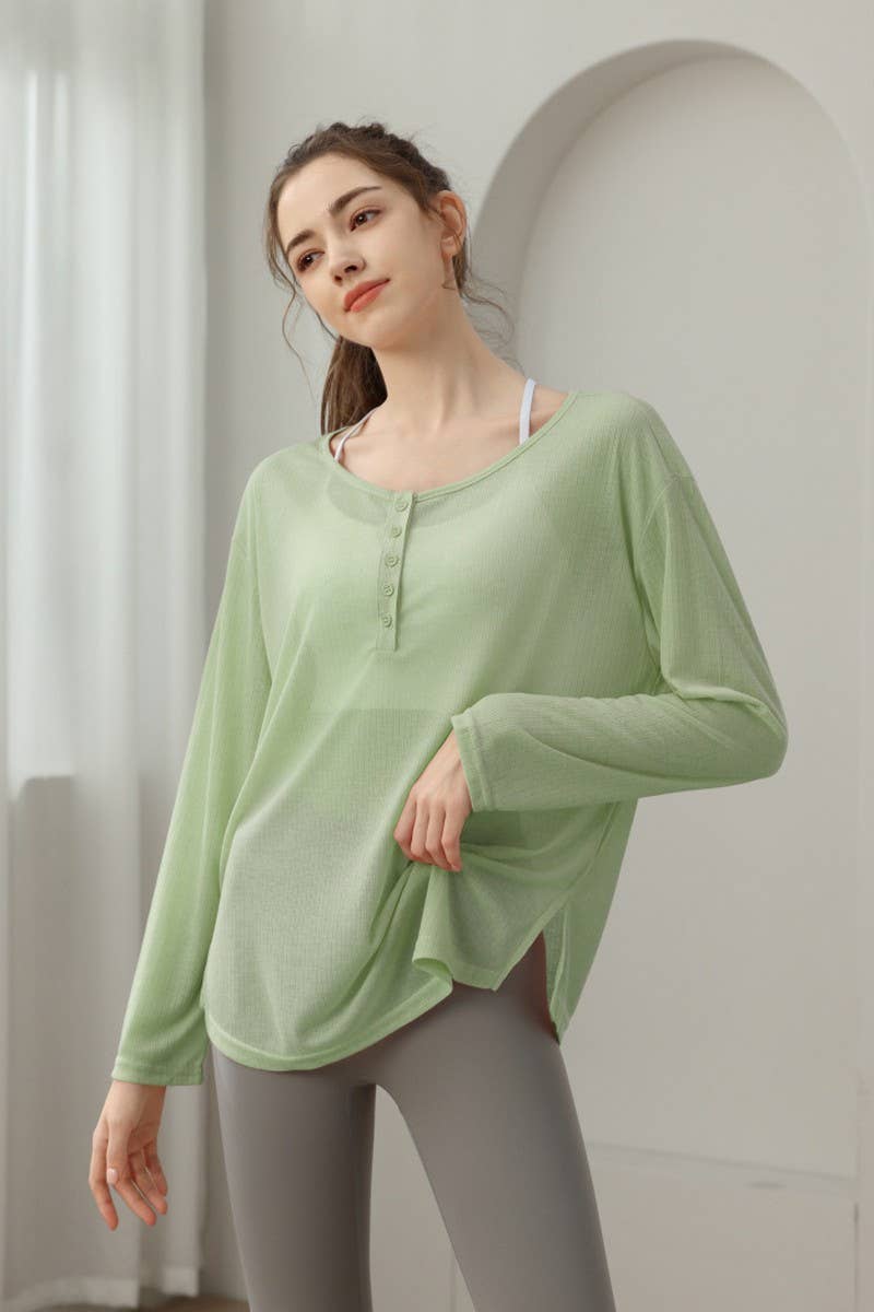 CWTBLL3634_NEW THIN SUN-PROOF LOOSE YOGA CLOTHES