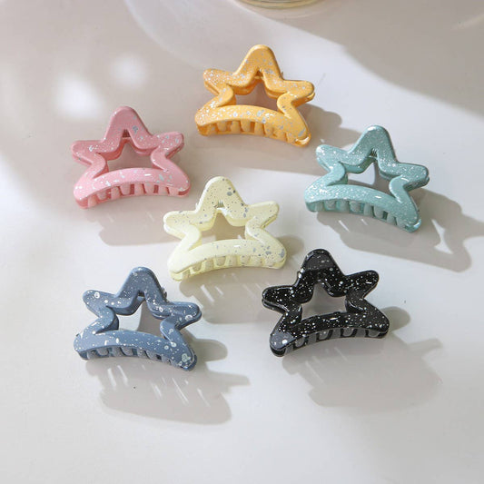 CWAHA07435_INK STAR SMALL HAIR CLAW CLIP FOR WOMEN