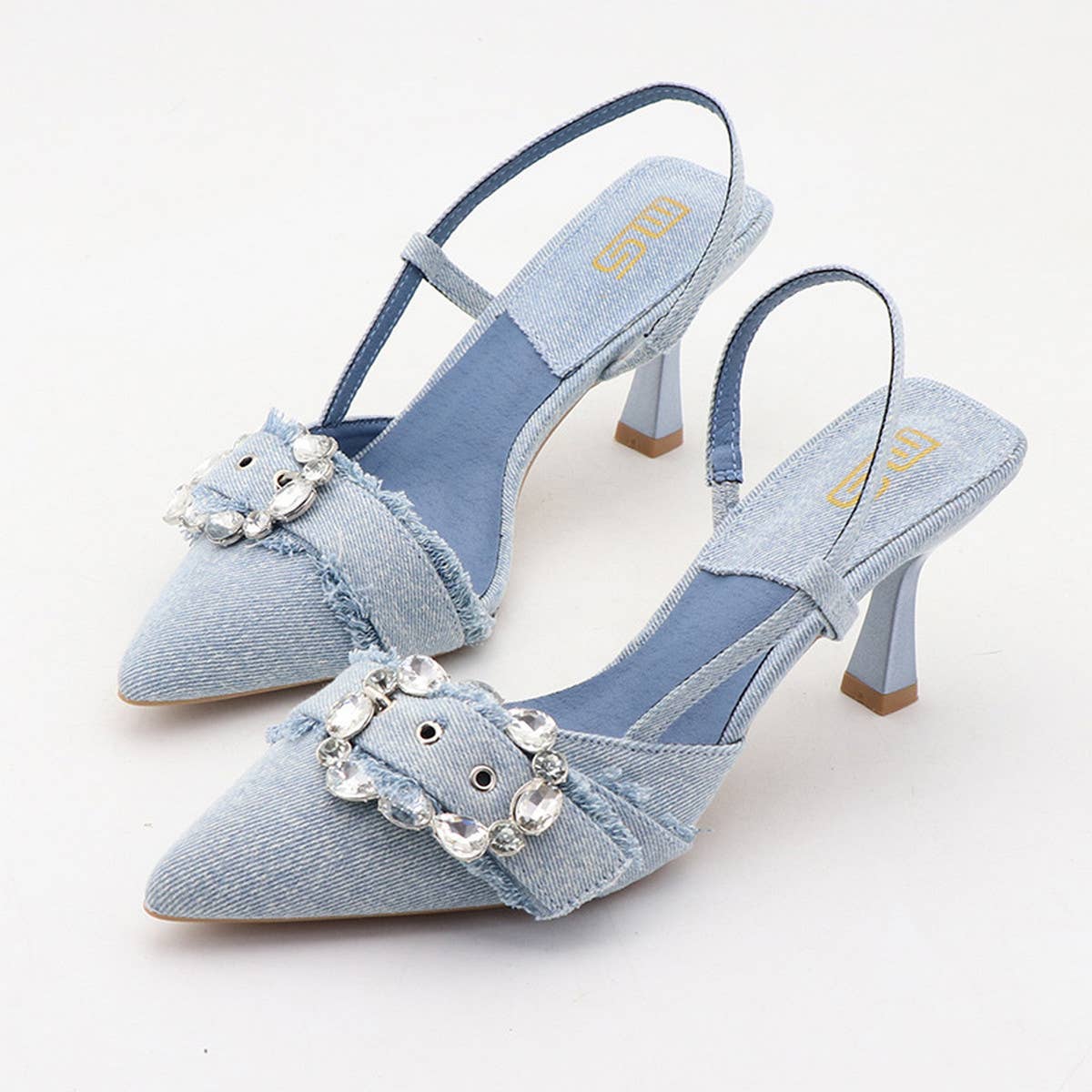 RHINESTONE POINTED TOE STILETTO HIGH HEELS