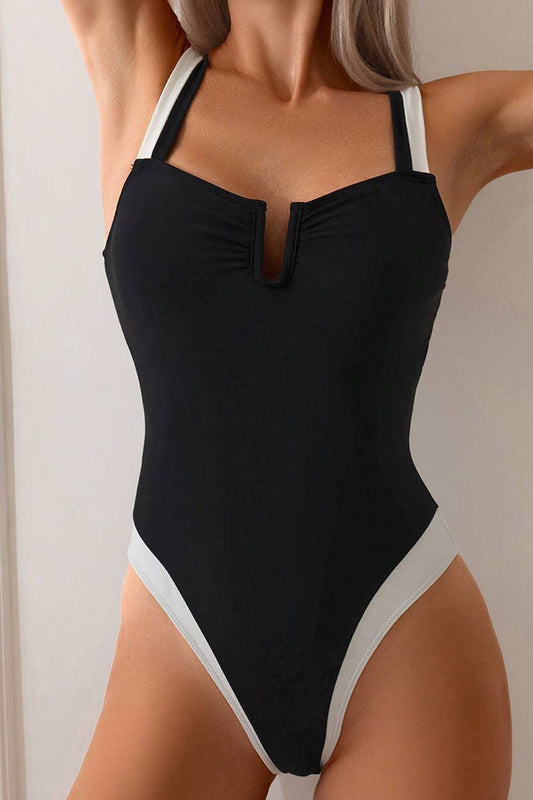 CWMW0831_SOLID COLOR TWO-PIECE HIGH-END SEXY SWIMSUIT