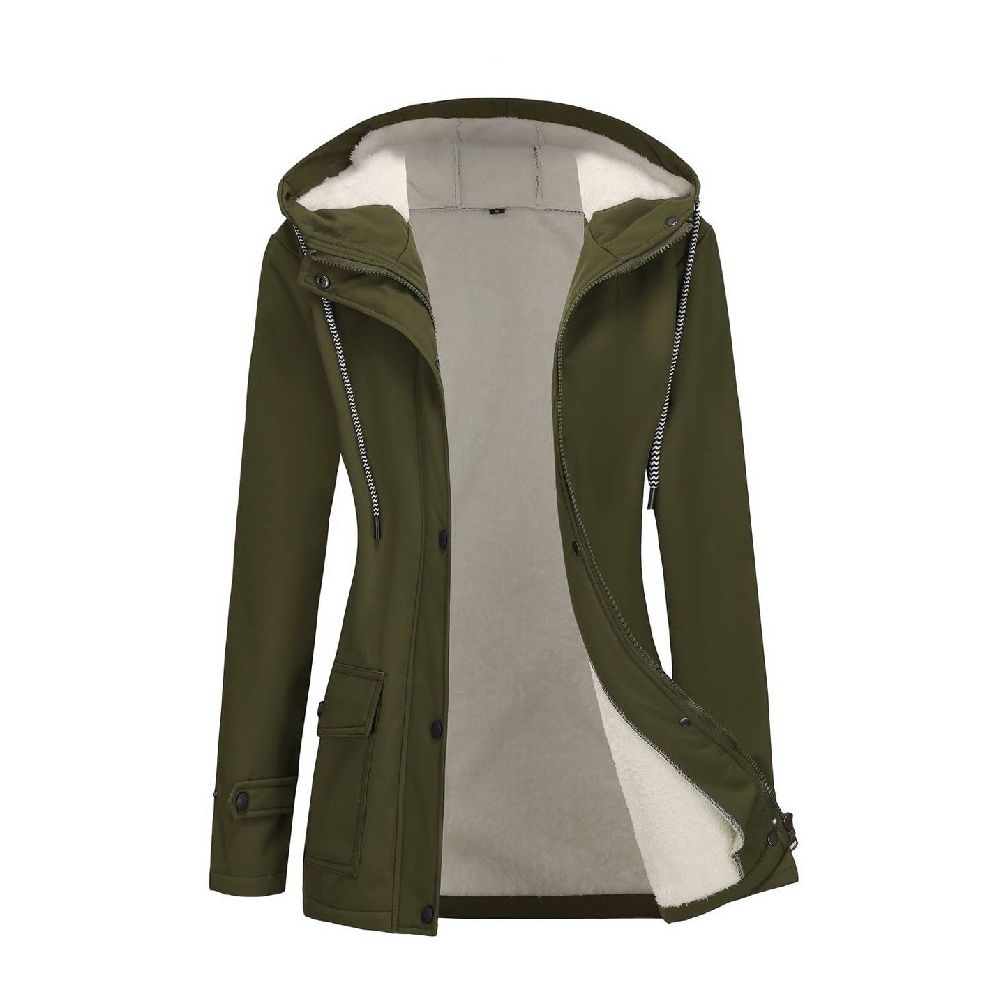 Composite fleece waterproof hooded jacket