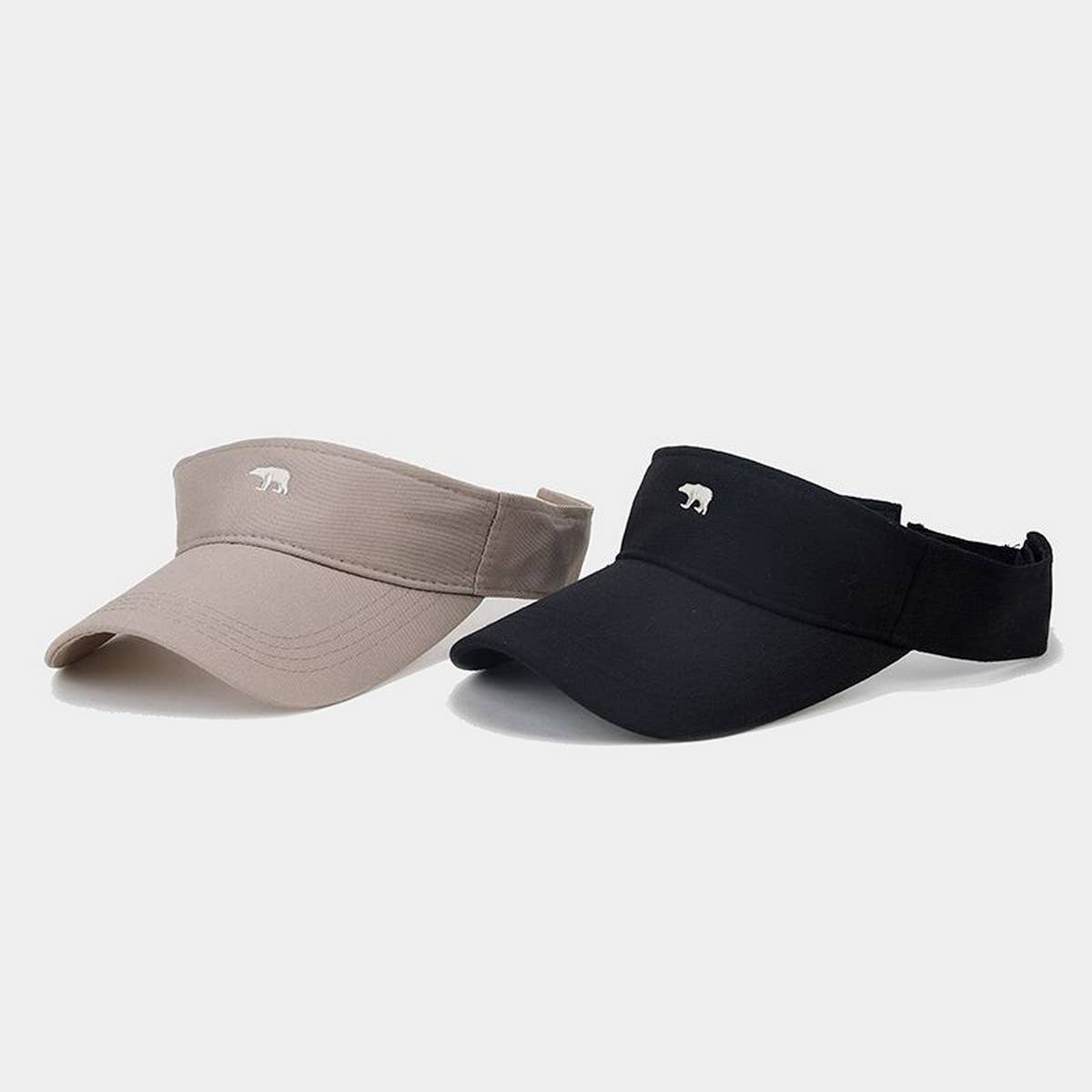 Summer Bear Embroidered Breathable Visor Cap_CWAH3308