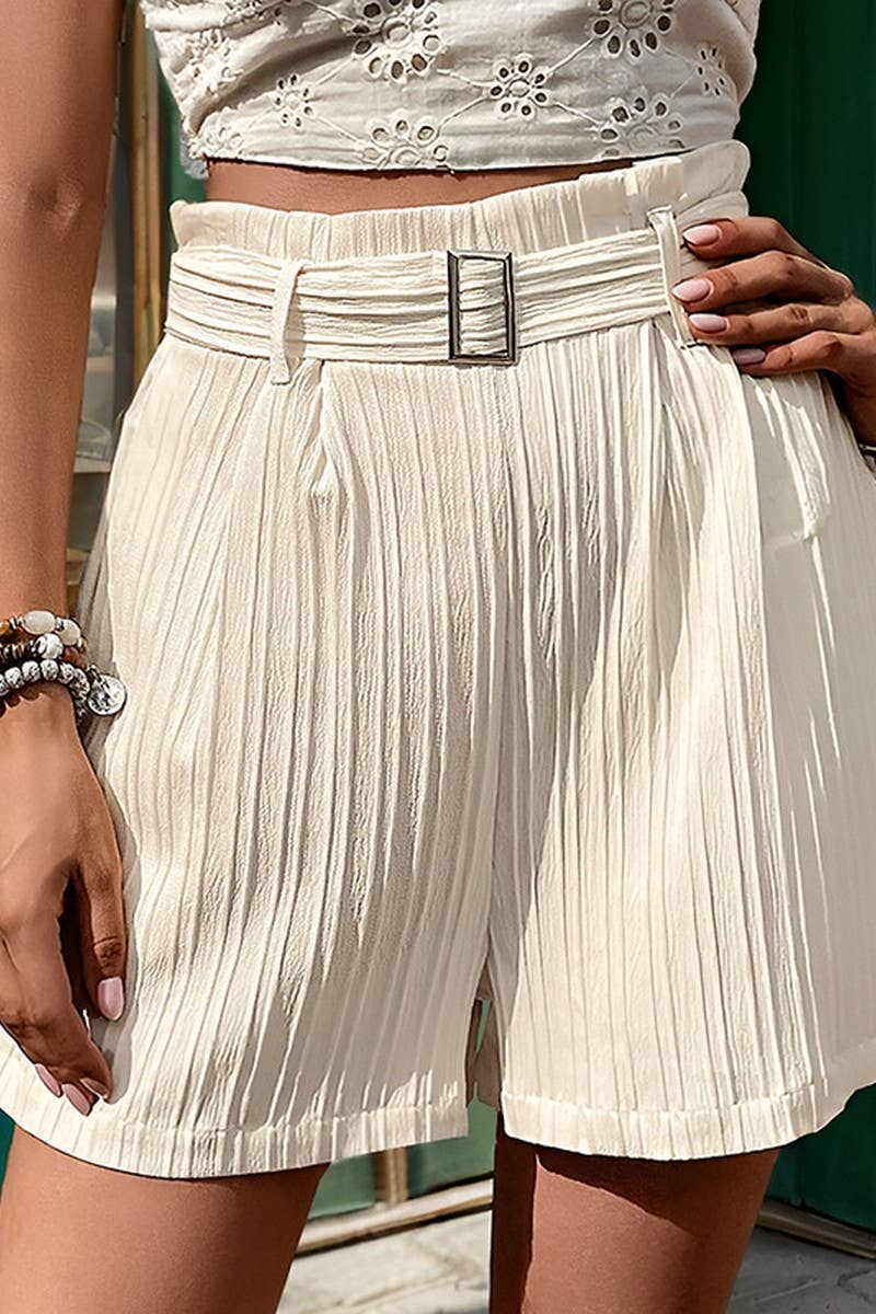 CWBSP0437_NEW SUMMER CASUAL WOMEN'S PLEATED SHORTS