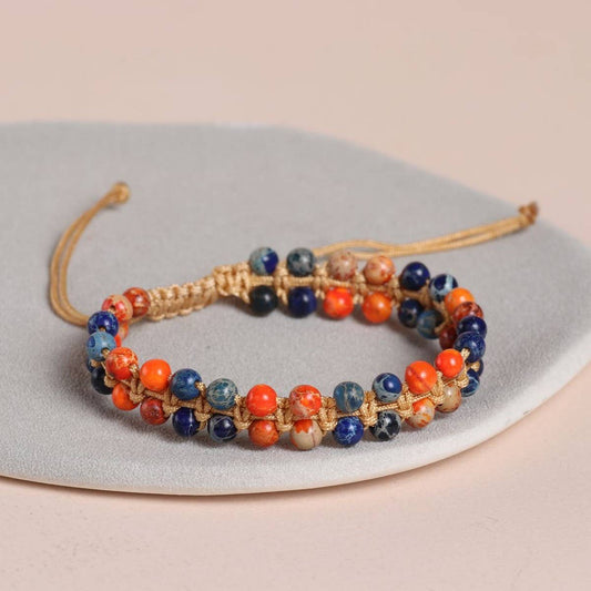 TURQUOISE DOUBLE LAYER STRING BRAIDED BRACELETS