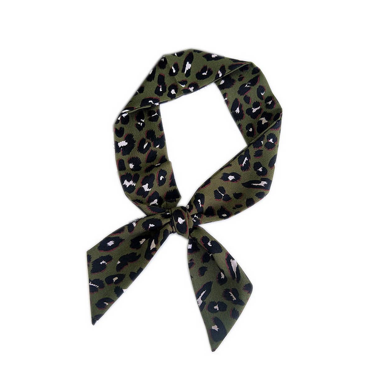 CWASC2385_MULTI COLORED HANDLE RIBBON LEOPARD PRINT SCARF