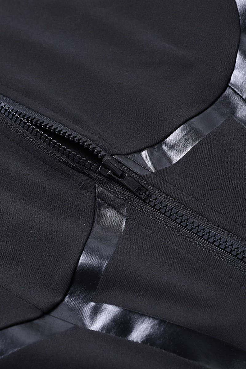 CWSJS1287_LONG SLEEVE ZIPPER TIGHT HIP-LIFTING JUMPSUIT