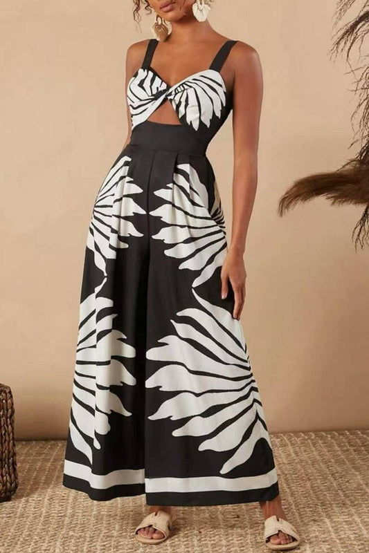 CWSJS1703_PRINTED CASUAL TRENDY CAMI JUMPSUIT