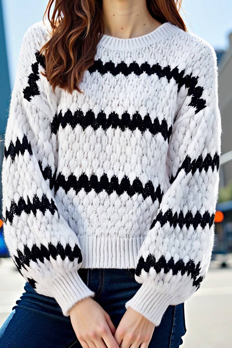 CWOSWL07089_WOMEN'S AUTUMN AND WINTER KNITTED LOOSE SWEATER