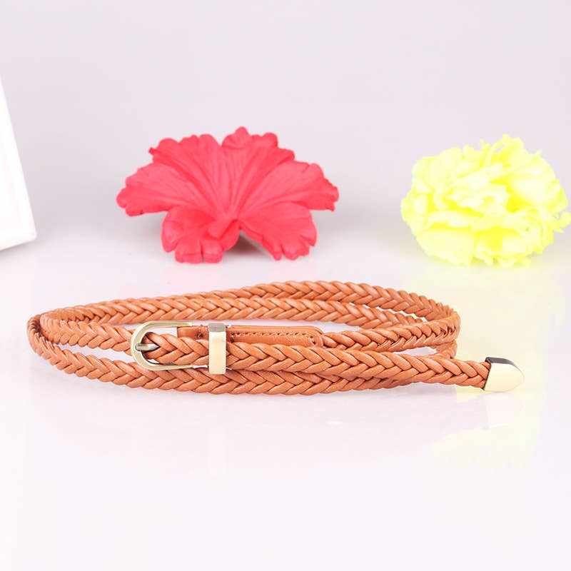 Hand-woven needle-buckle versatile waist belt
