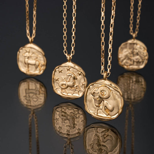 STAINLESS STEEL ZODIAC OVAL PENDANT NECKLACE_CWMM3761