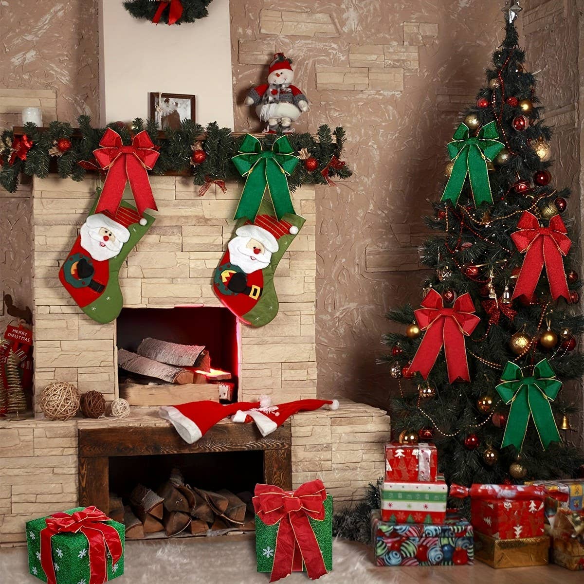 CWMM10209_CHRISTMAS RIBBON SET SOLID COLOR GIFT WRAP