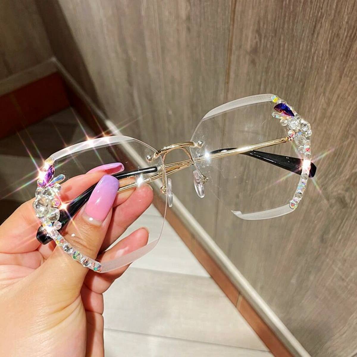 WOMEN FASHION RHINESTONE SUNGLASSES