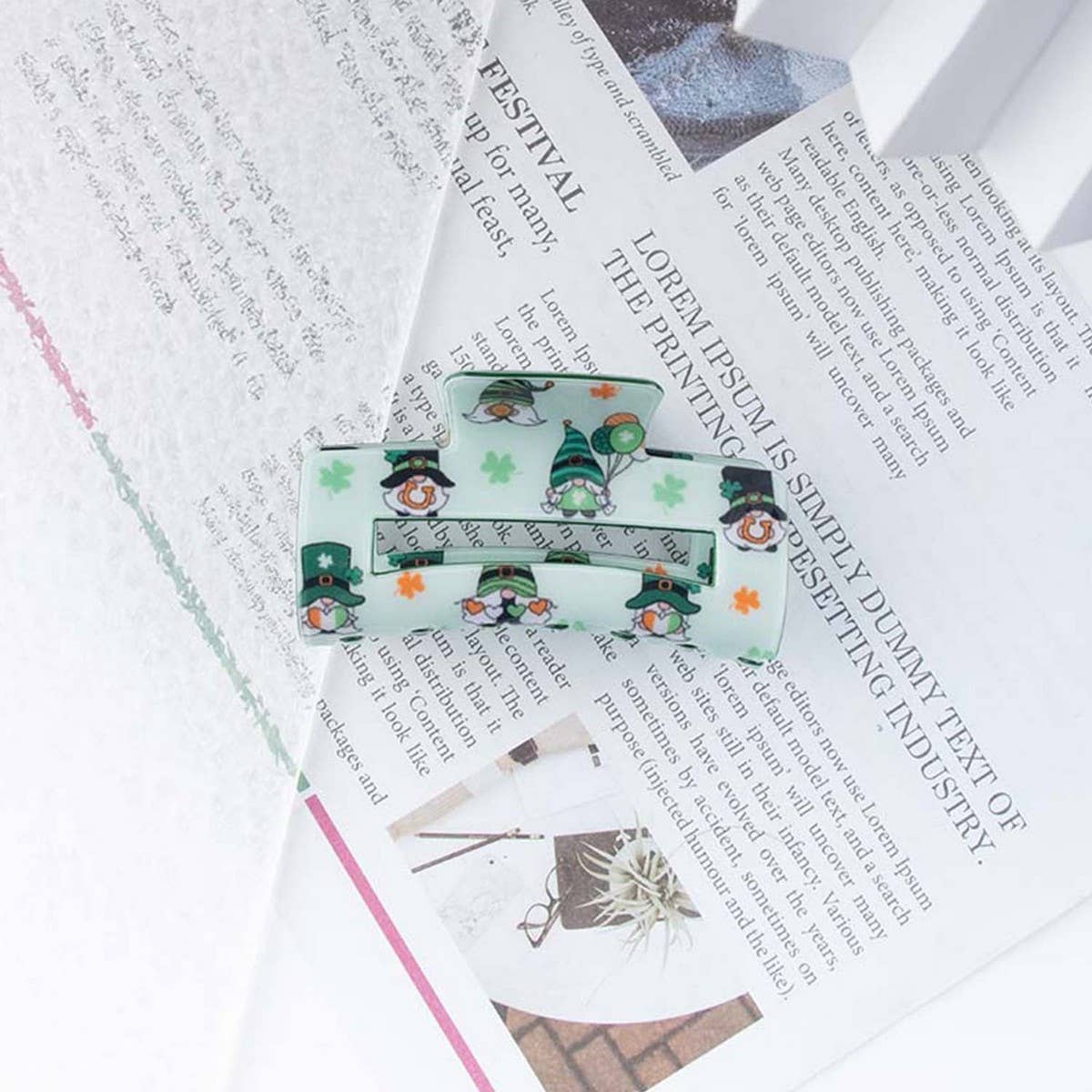 CWAHA1319_ELEGANT GREEN SERIES HAIR CLAW CLIP