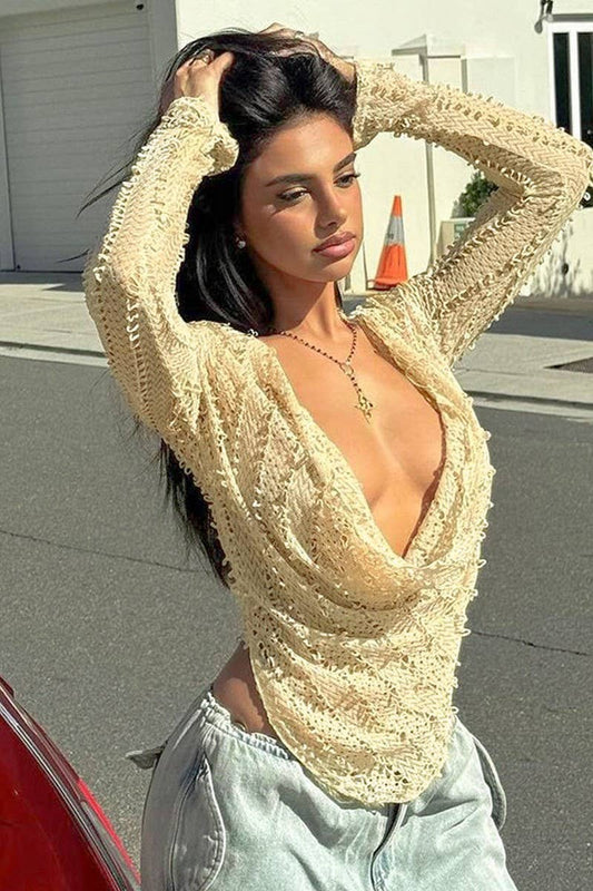 CWTBLL3294_SOLID COLOR LONG SLEEVE TOP WITH PUFF COLLAR