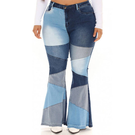 RETRO HIGH WAISTED FLARED PANTS JEANS_CWJP0175