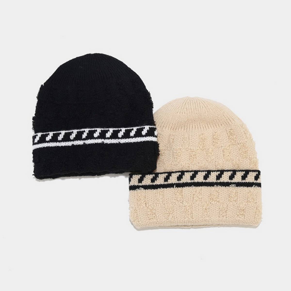 WARM AND WINDPROOF STITCHING PLUSH KNITTED HAT_CWAH1603