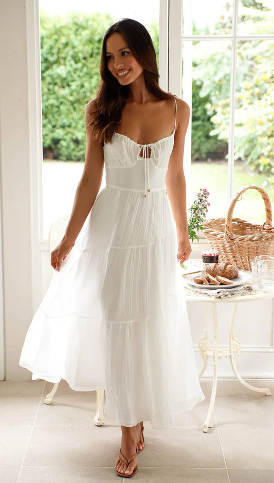 Chiffon sleeveless long halter dress large swing