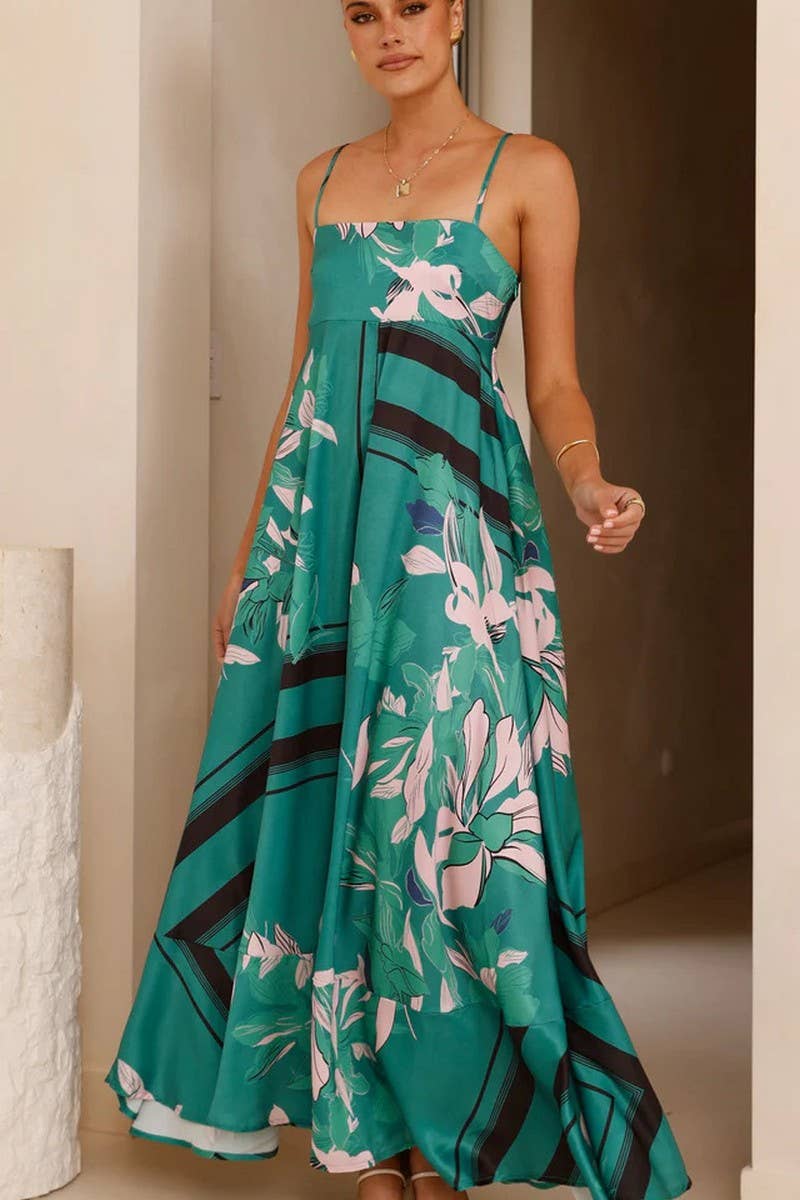 CWDMD5535_SUMMER SLEEVELESS SEXY A-LINE SUSPENDER DRESS