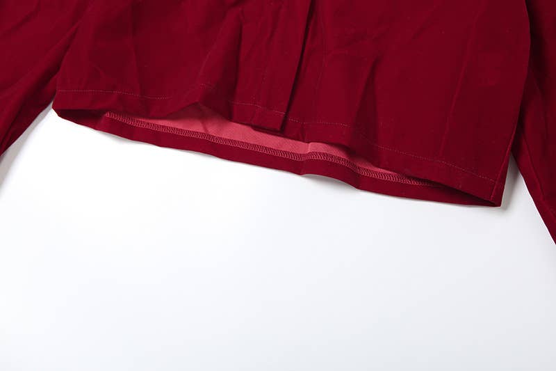 DEEP V LACE PATCHWORK CROP TOP SPLIT SKIRT SET