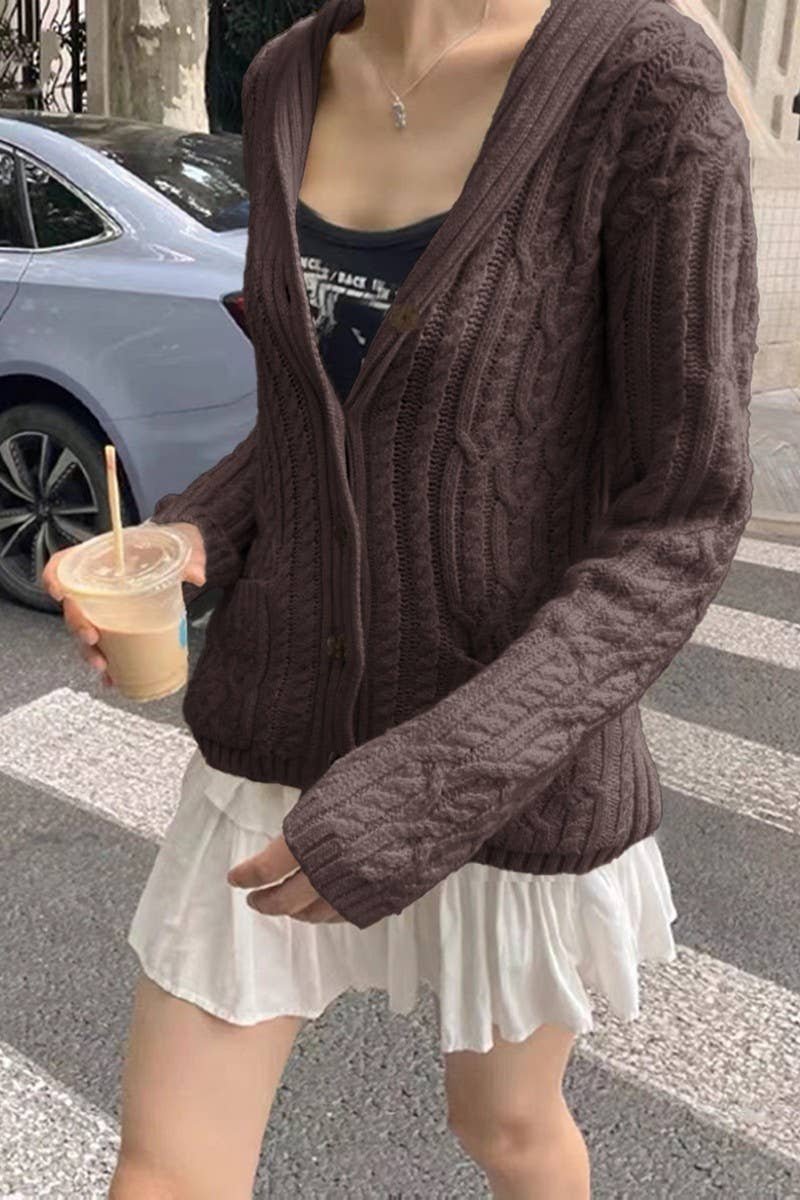 CWOCAS00009_CASUAL SIMPLE BUTTON LONG SLEEVE KNIT CARDIGAN