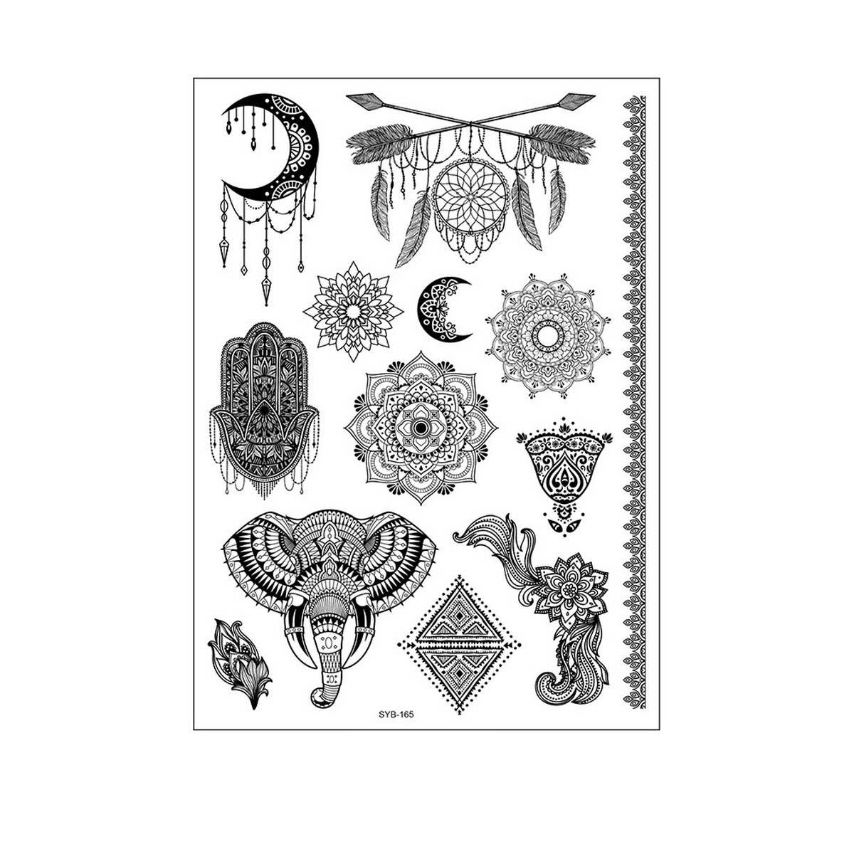 Bridal Mandala Tattoo Stickers Elegant Design_CWMM8356