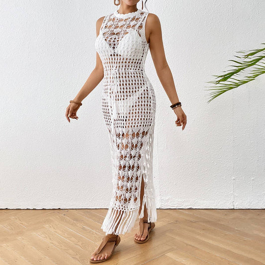 LONG FLORAL HOLLOW BEACH SWIMSUIT COVER UP