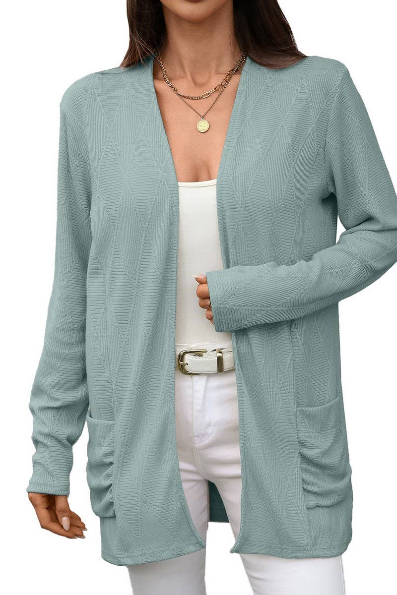 CWOCAL00857_SOLID COLOR LONG-SLEEVED KNITTED CARDIGAN JACKET