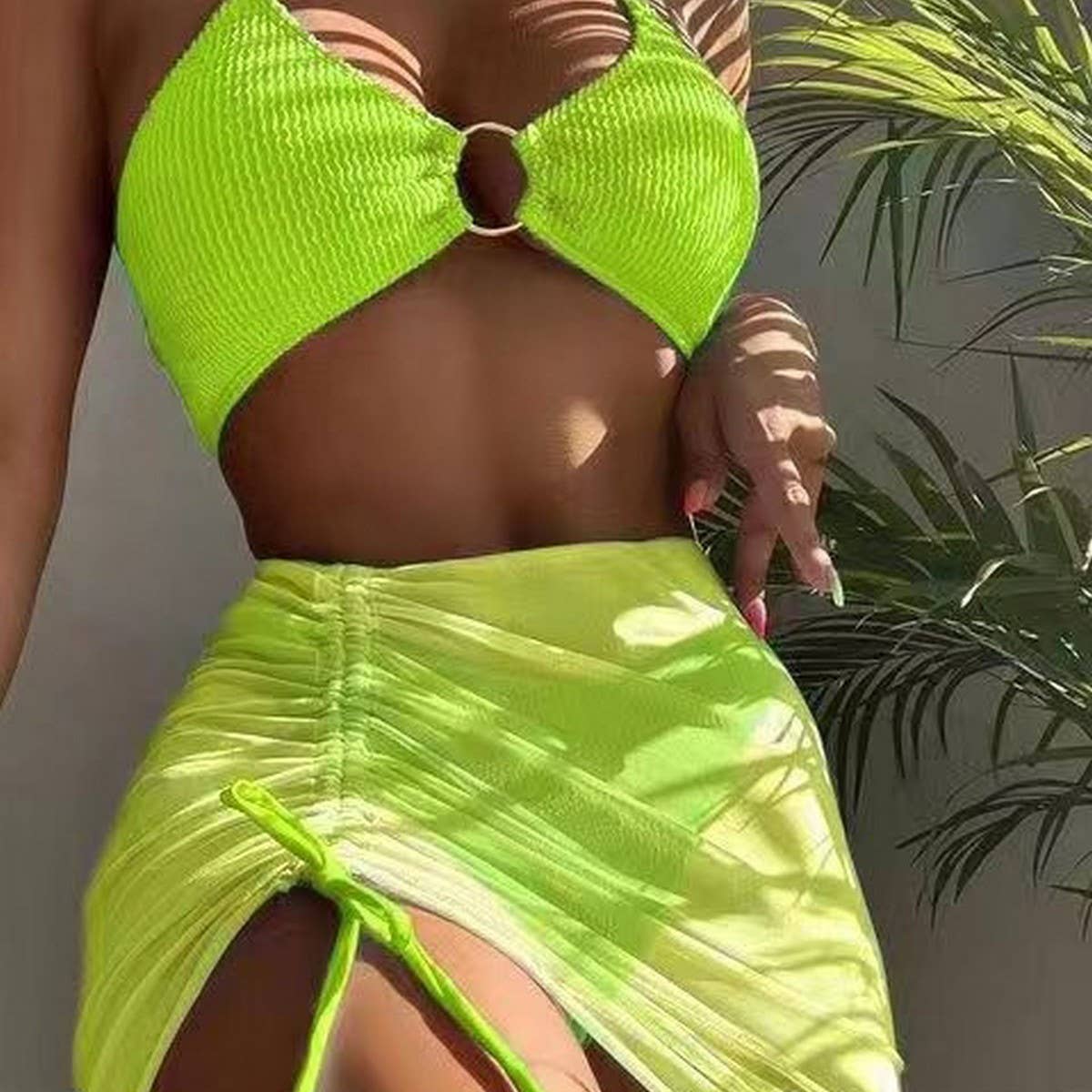 Women's 3 Piece Bikini Set - Halter Swimsuit
