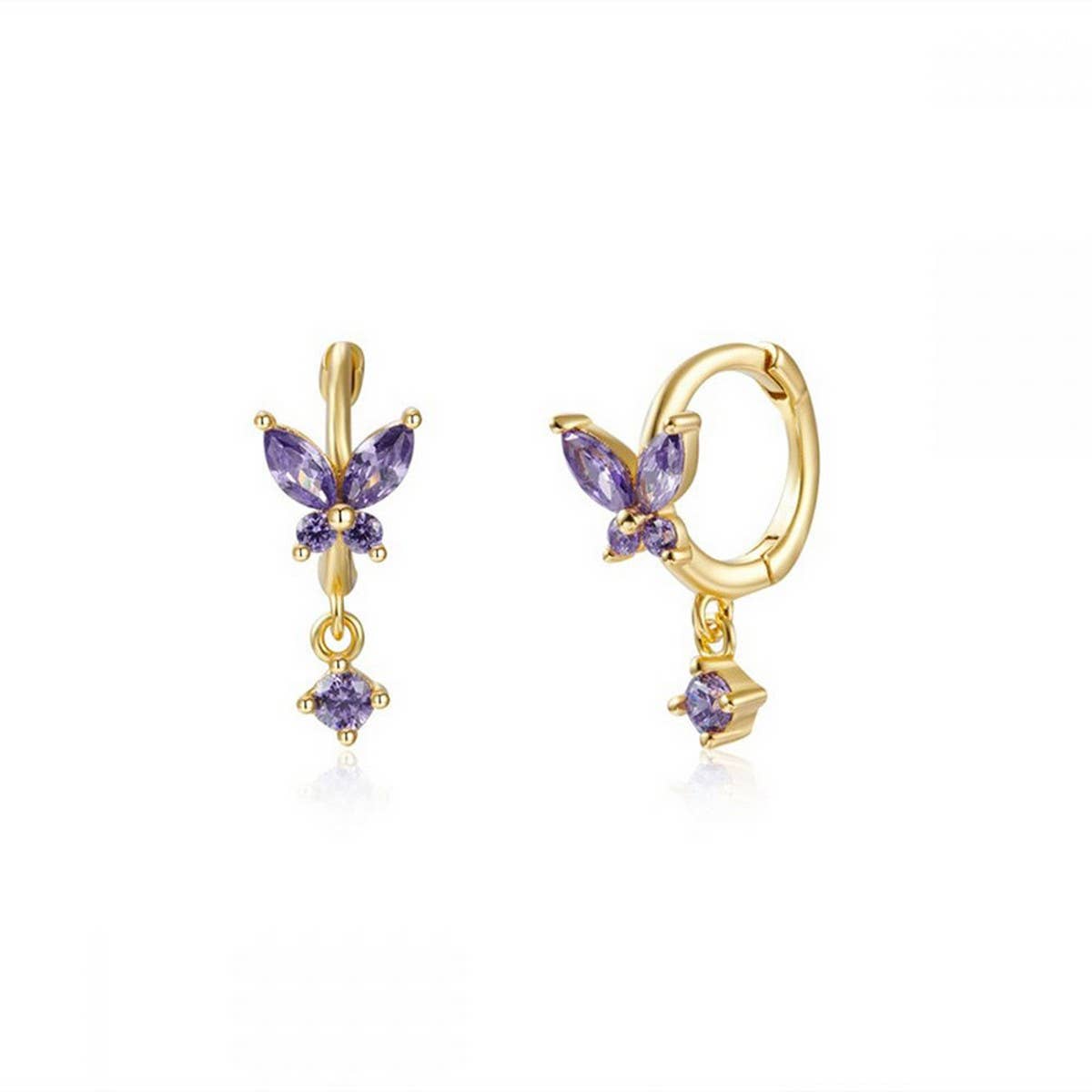 MULTICOLOR BUTTERFLY SIMPLE TEMPERAMENT EARRINGS