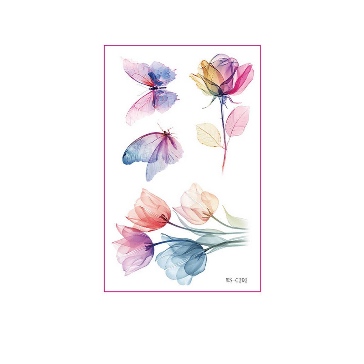 Watercolor Flower Tattoos for Hand & Collarbone