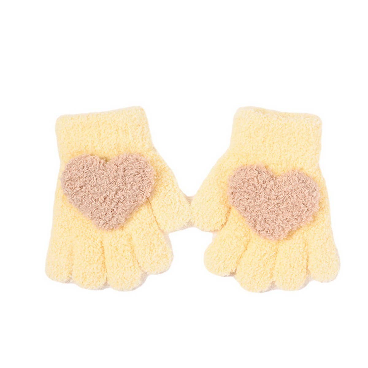 CWAG0279_FIVE-FINGER HEART KNITTED CHILDREN'S GLOVES