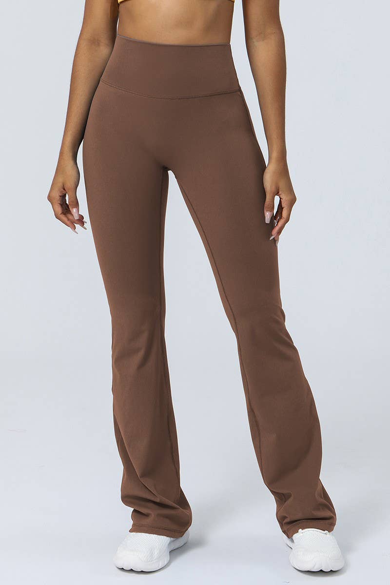 CWBLP1227_HIP-LIFTING HIGH WAIST FLARED FITNESS YOGA PANTS