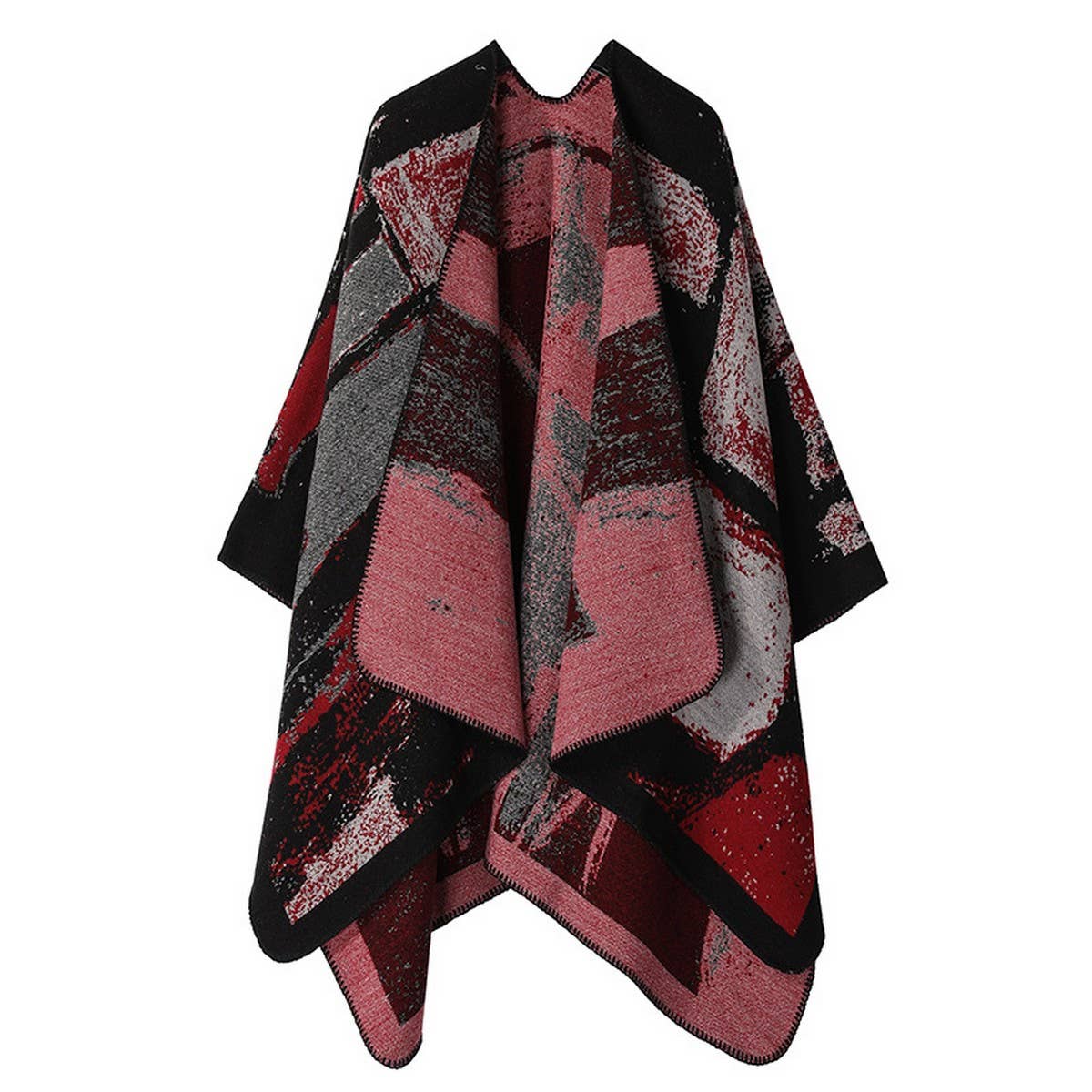 THICKENED CASHMERE SHAWL AND LONG CAPE