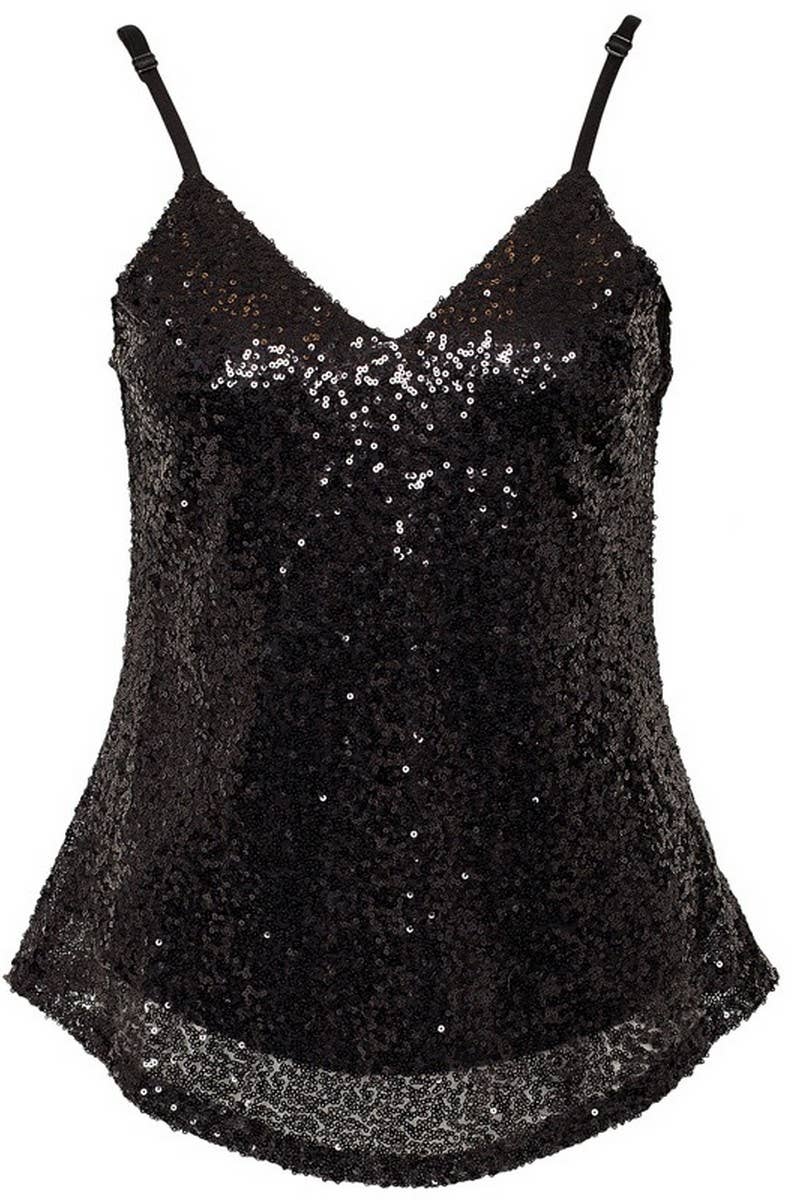 CWTHT0150_SEQUINED BACKLESS SEXY SHINY CAMISOLE