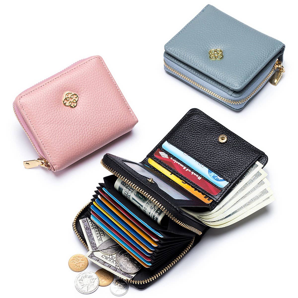 GENUINE LEATHER SHORT STYLISH LARGE CAPACITY WALLET_CWAB3794