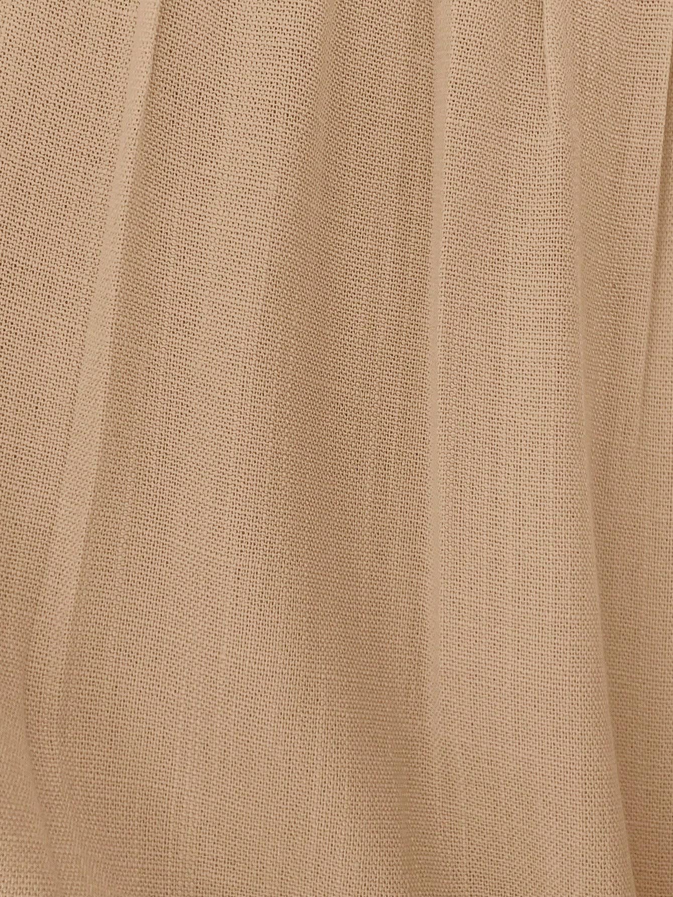 Cotton and linen patchwork lace round-neck top