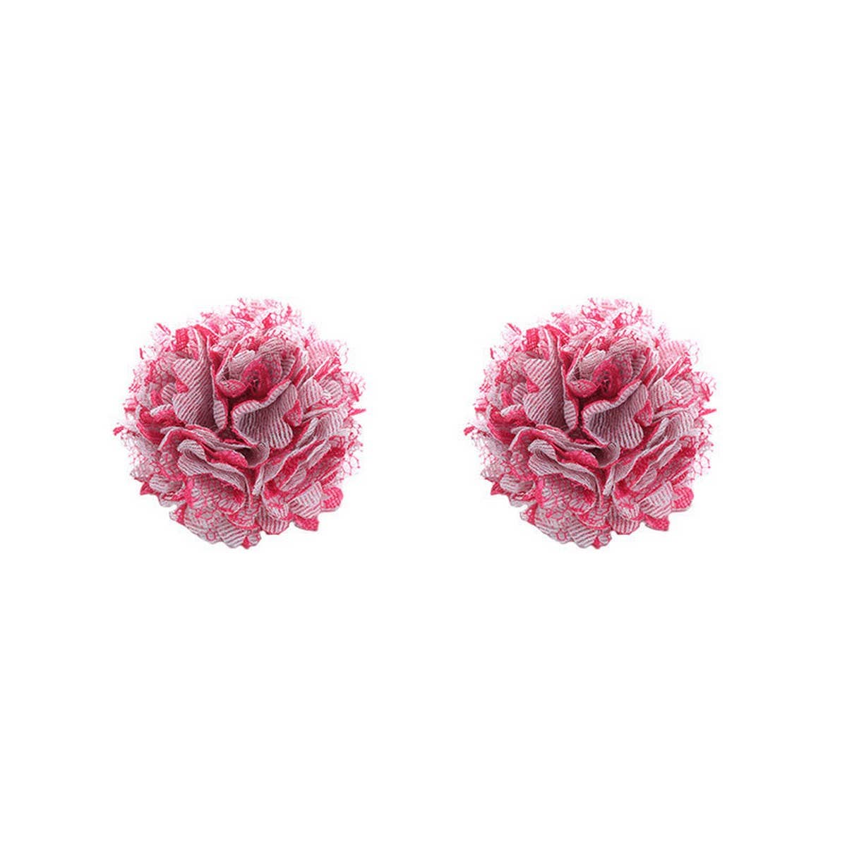 Vintage Rose Fabric Stud Earrings ? Handmade Chic