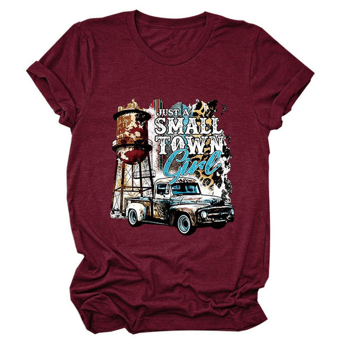Just a Small Town Girl Print T-Shirt – Loose Fit_CWTTS1525