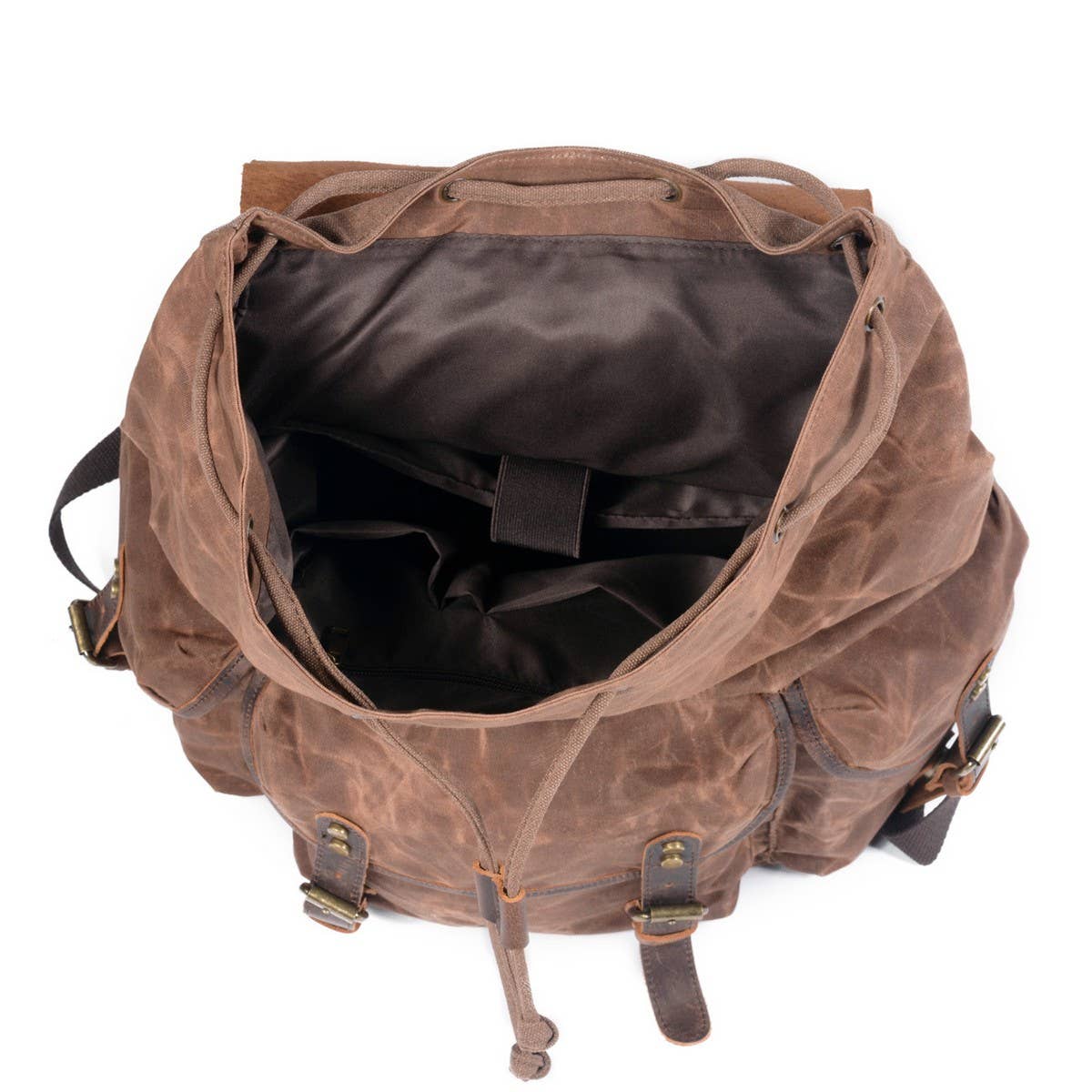 Vintage Waxed Canvas Drawstring Backpack_CWAB5519