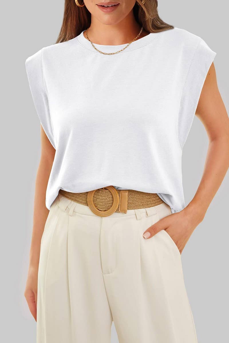 CWTTSL0240_Round Neck Sleeveless Knit Top